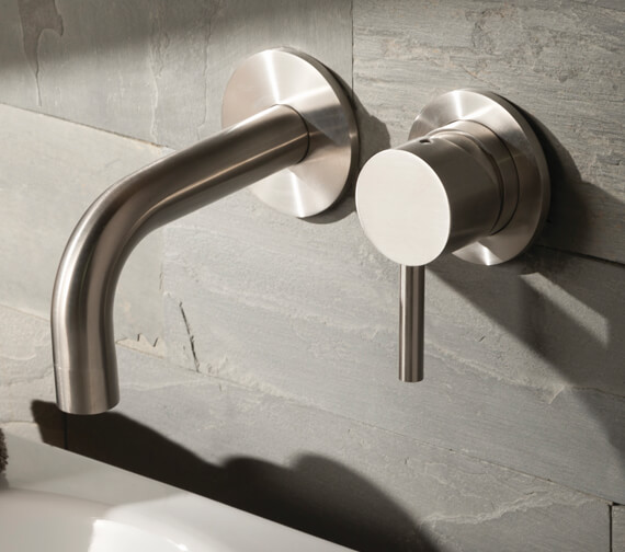 QS Basics Inoxis 2 Hole Wall Mounted Single Lever Basin Mixer Tap