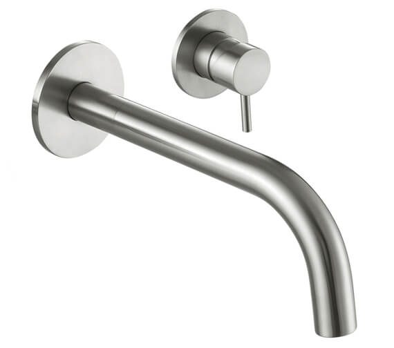 QS Basics Inoxis 2 Hole Wall Mounted Single Lever Basin Mixer Tap