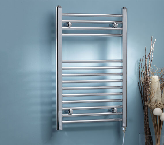 Kartell K-rad Electric Only Straight Heated Chrome Towel Rail 500mm Wide