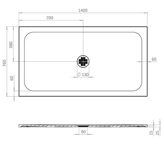 Crosswater Creo 25mm Rectangular Shower Tray