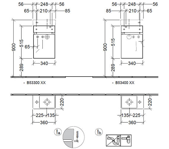 Villeroy And Boch Arto 360mm Wide 1 Door Wall Mounted Vanity Unit With