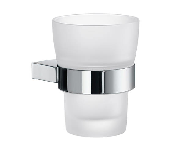 Smedbo Air Frosted Glass Tumbler With Chrome  Holder