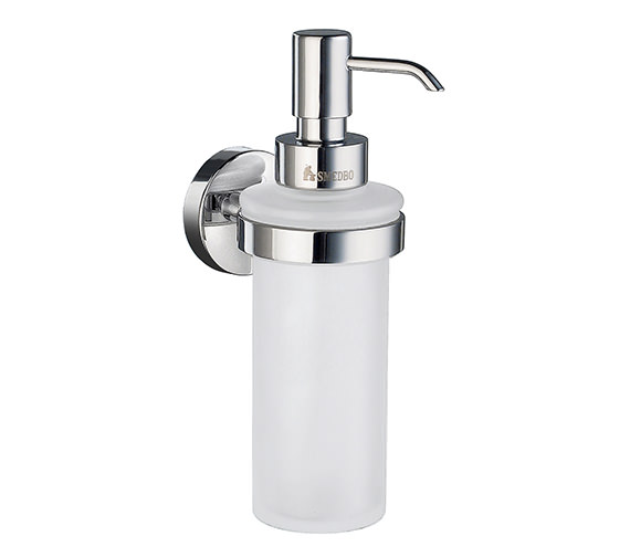 Smedbo Home Frosted Glass Soap Dispenser With Polished Chrome Holder