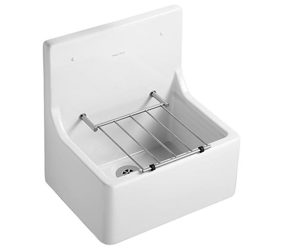 Armitage Shanks Alder Cleaners Sink With High Splashback And Grating - Heavy-Duty