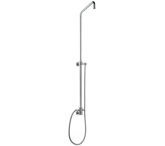 Pura Levo Chorme Shower Rigid Riser With Diverter And Integral Wall Connector