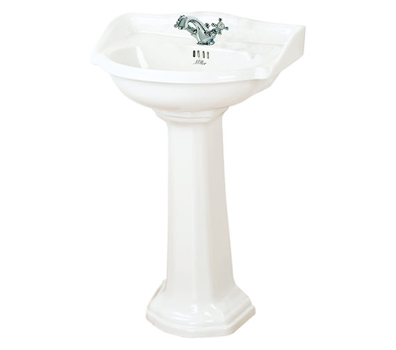 Miller Traditional 535mm 1 Tap Hole Ceramic Basin And Full Pedestal