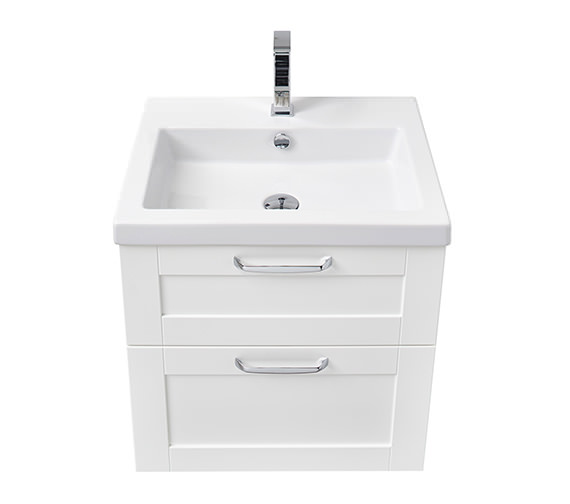 Miller London 60 Two Drawer White Wall Hung Vanity Unit