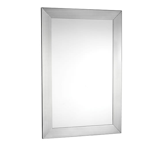 Croydex Parkgate Rectangular Mirror With Brushed Stainless Steel Frame 920 x 610mm