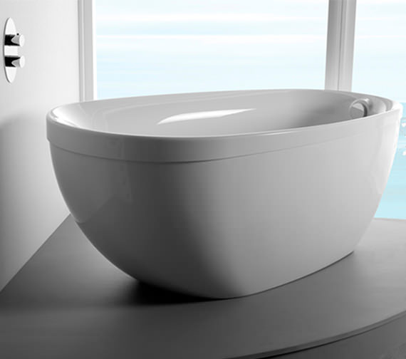Carron Paradigm Oval White Freestanding Carronite Bath 1550 x 850mm