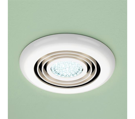 HIB Turbo Bathroom LED Illuminated White Inline Extractor Fan 32200