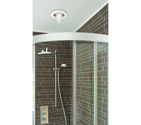 HIB Turbo Bathroom Inline Illuminated White Extractor Fan 32200