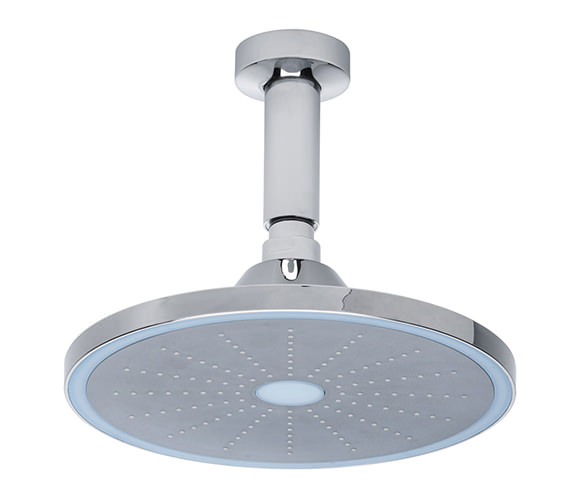 Roper Rhodes Short Ceiling Arm With Round LED 220mm Shower Head Chrome