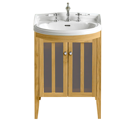 Heritage Hidcote Oak Bowfront Medium Vanity Unit - FHOA20