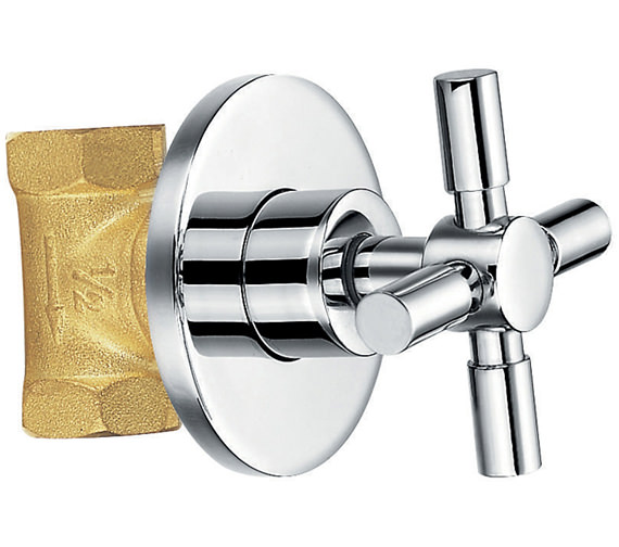 Flova XL Diamond Chrome Wall Mounted Concealed Shut Off Valve For Cold Water