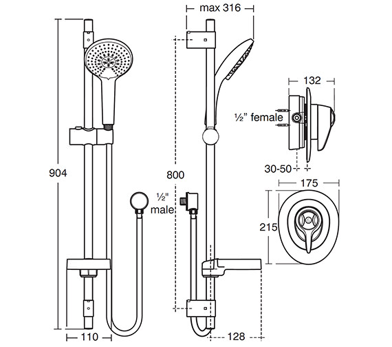 Ideal Standard Trevi Chrome CTV Shower Pack With Built-In Valve