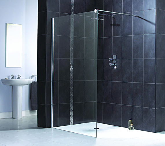 Aqualux Shine Shower Panel 800mm Polished Silver FEN1011AQU