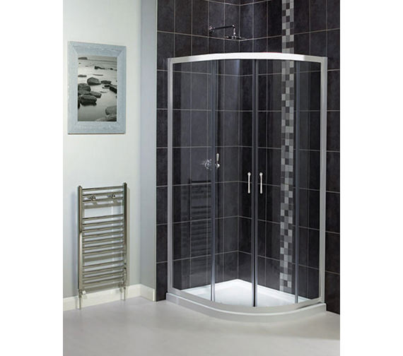 Aqualux Shine Offset Quadrant Enclosure 1200 x 800mm Polished Silver