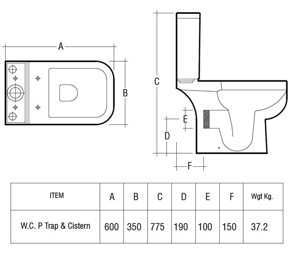 RAK Series 600 Close Coupled WC Pack With Soft Close Seat 600mm