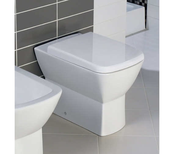 RAK Summit Back-To-Wall White WC Pan With Soft-Close Toilet Seat - 540mm Projection