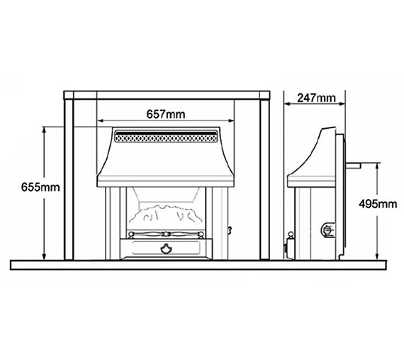 Valor Black Beauty Slimline Outset Gas Fire Black 0534101