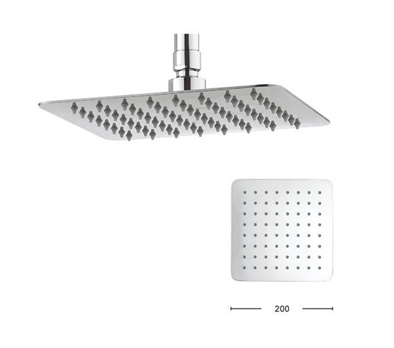 Crosswater Glide Square Fixed Polished Stainless Steel Shower Head