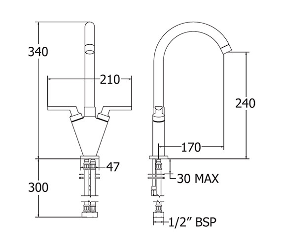 Deva Lever Mono Kitchen Sink Mixer Tap LEV104