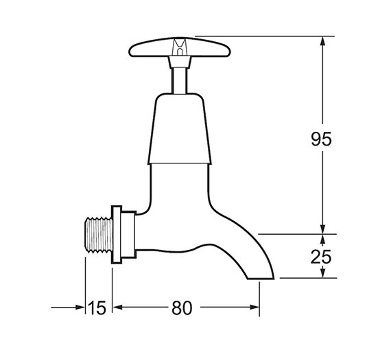 Deva 12 Inches BS5412 Valve Cross Handle Bib Taps 095X