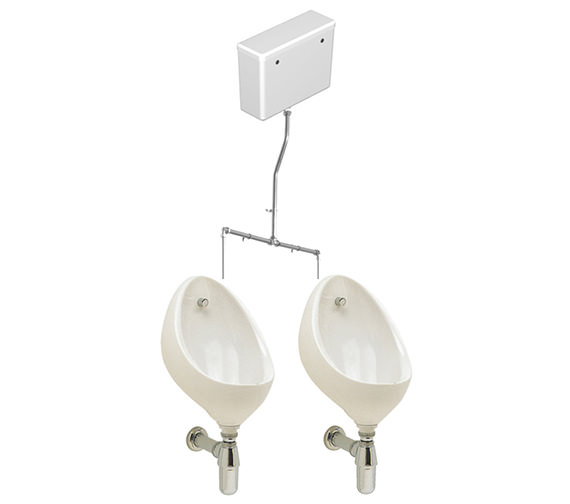 Twyford Clifton 2 Urinal Set With Concealed Flush Pipe And Cistern