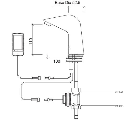 Twyford Sola Infra Red Monobloc Battery Operated Tap | SF2601CP