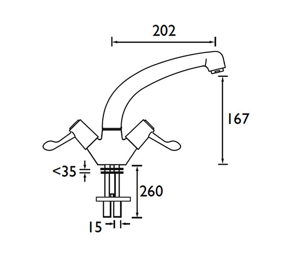 Bristan Value Lever Kitchen Monobloc Sink Mixer Tap Val Snk C Cd 7692