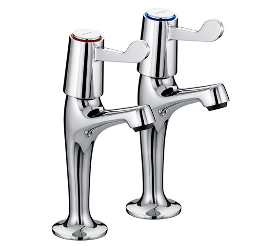 Bristan Value Lever High Neck Pillar Taps - VAL HNK C 6 CD