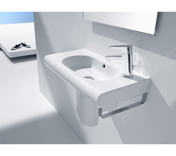 Roca Meridian-N Compact Wall Hung White Basin With 1 Right-Hand Taphole