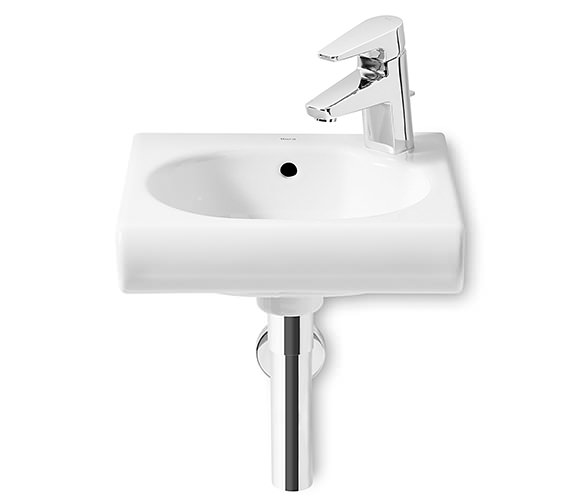 Roca Meridian-N Compact Wall Hung White  Basin With 1 Right-Hand Taphole