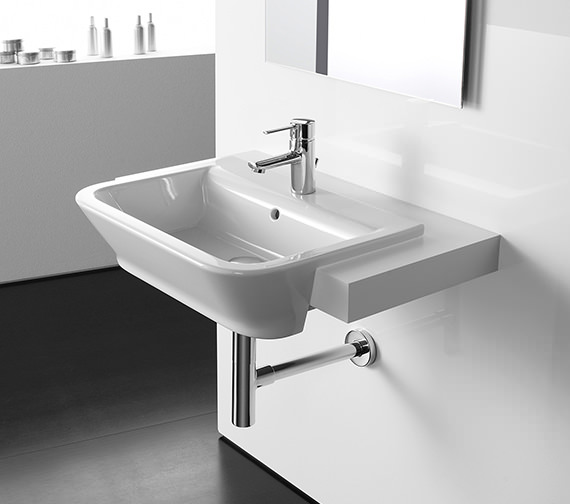 Roca The Gap White Semi-Recessed Basin 560mm Wide | 32747S000