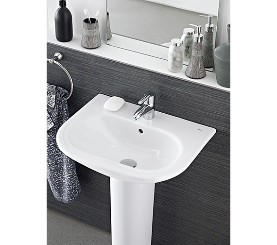 Roca Nexo Wall Mounted White Basin With 1 Tap Hole