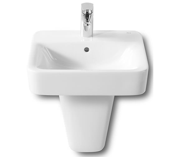Alternate image of Roca Senso Square White Wall-Hung Basin With 1 Tap Hole