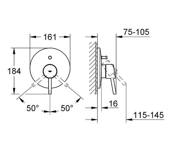 Grohe Concetto Chrome Finish Single Lever Shower Mixer Trim