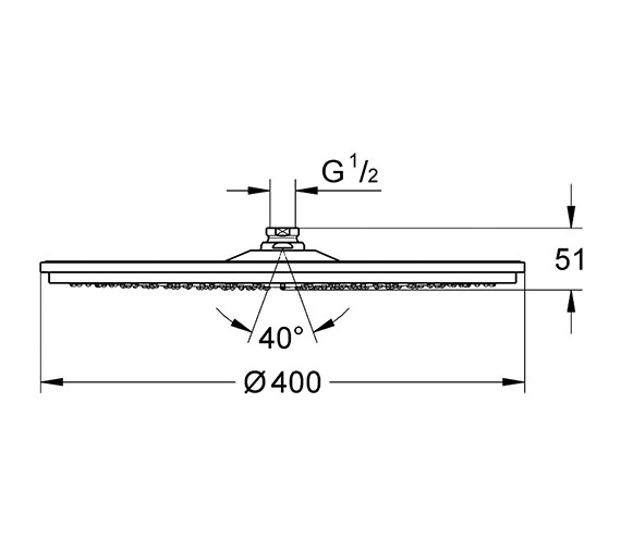 Grohe Rainshower 400mm Jumbo Shower Head Chrome - 28778000