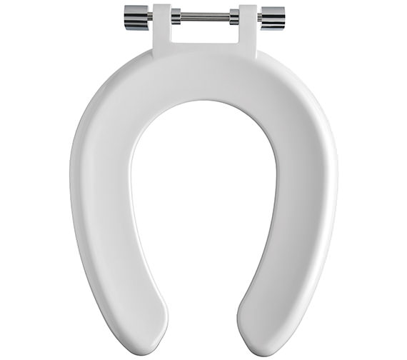 Twyford Sola School White Rimless Seat Open Ring With Stainless Steel Hinges