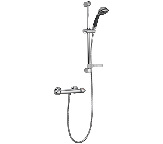 IMEX Thermoforce 1 Chrome Round Shower Valve And Riser Rail Kit - THERMO1