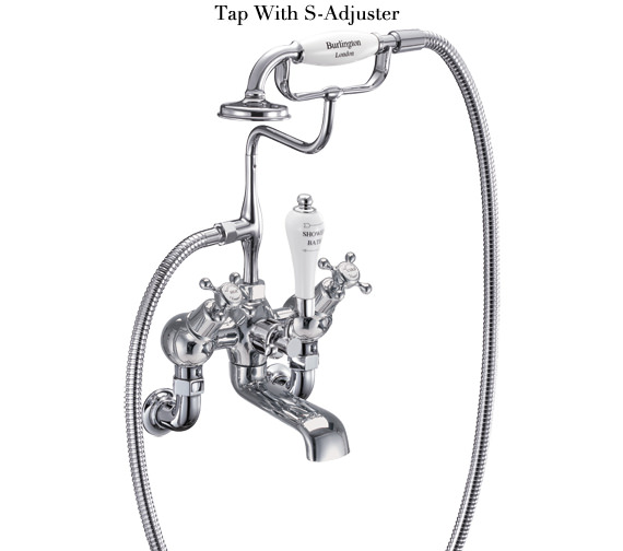 Burlington Claremont Chrome Wall Mounted Angled Bath Shower Mixer Tap