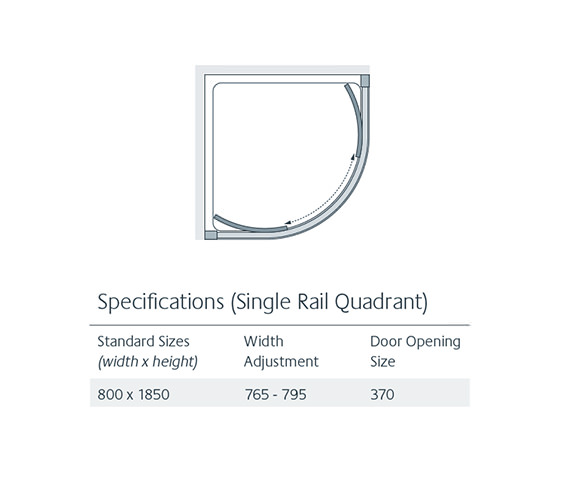 Lakes Classic Double Door Quadrant Shower Enclosure 800 x 1850mm