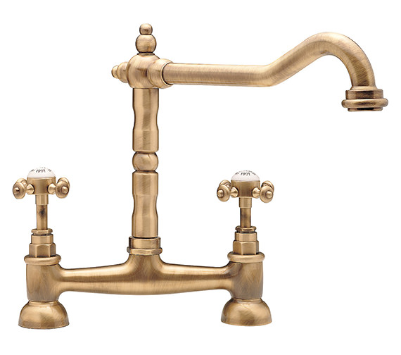 Tre Mercati French Classic Antique Brass Bridge Sink Mixer Tap | 187