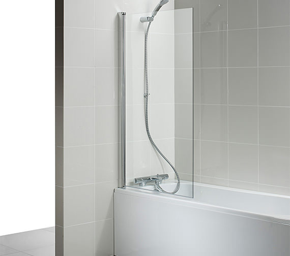 Ideal Standard New Connect 820 x 1400mm Angle Bath Screen With Silver Frame
