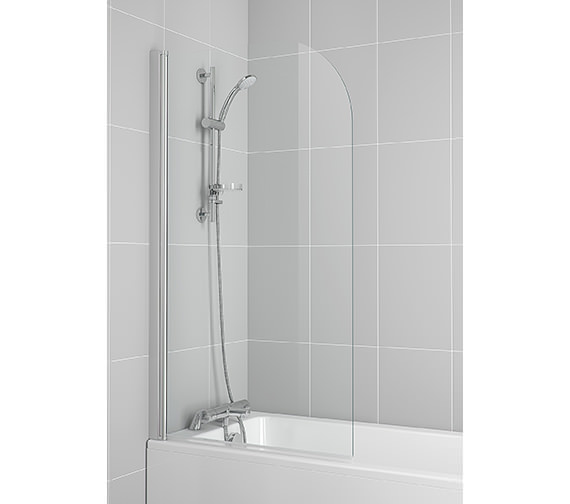 Ideal Standard New Connect 820 x 1400mm Radius Bath Screen With Silver Frame