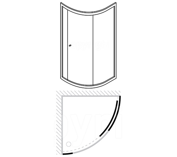 Simpsons Edge Single Sliding Door Offset Quadrant 1200 x 800mm